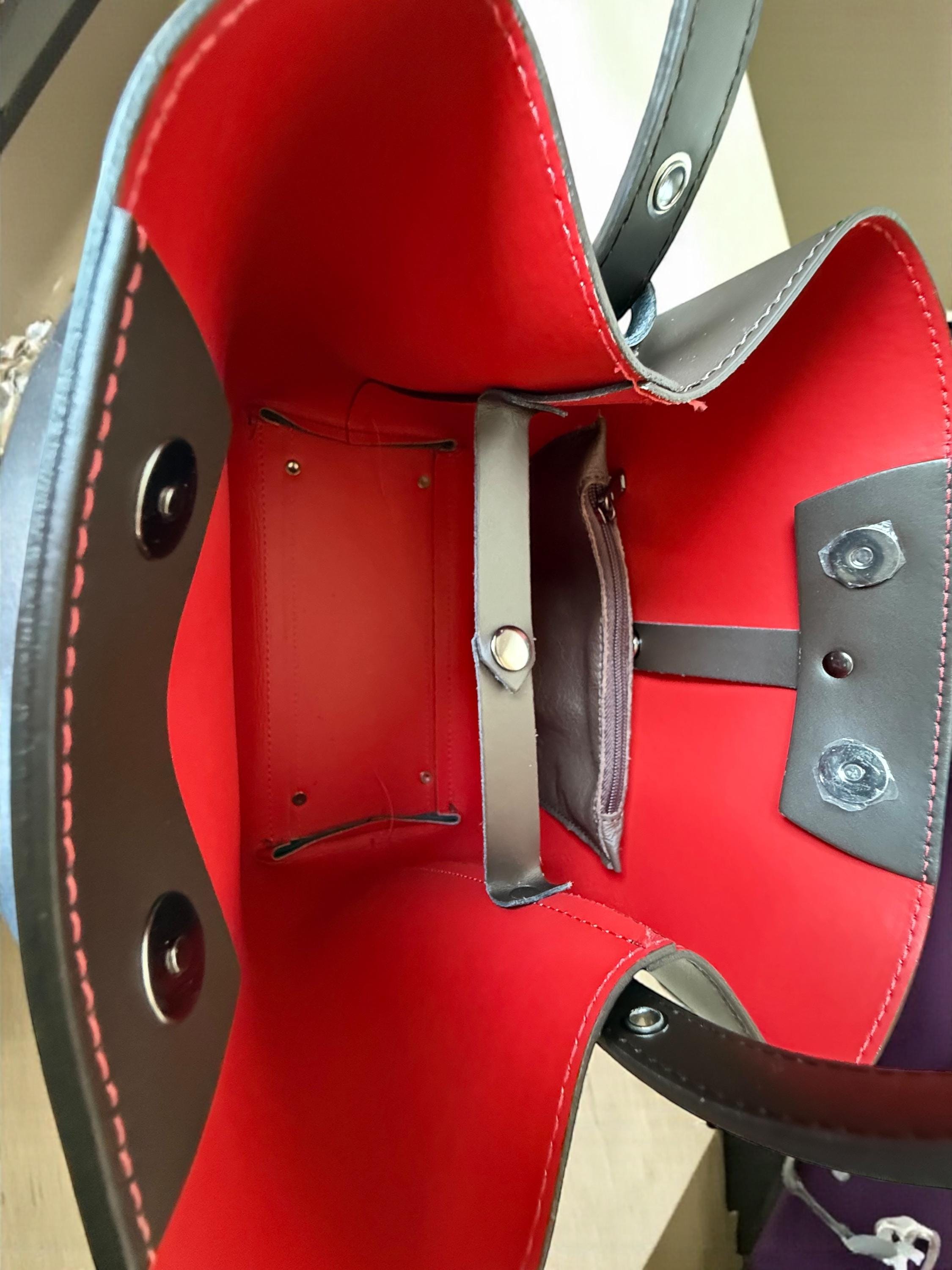 Shopper de cuero azul marino o marrón chocolate