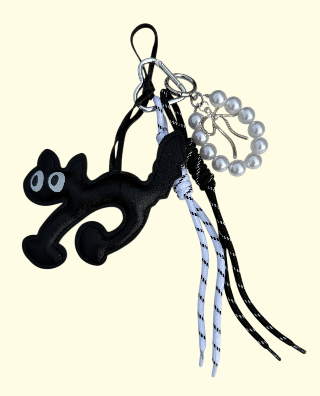 Adorno de gato de piel auténtica para bolsos