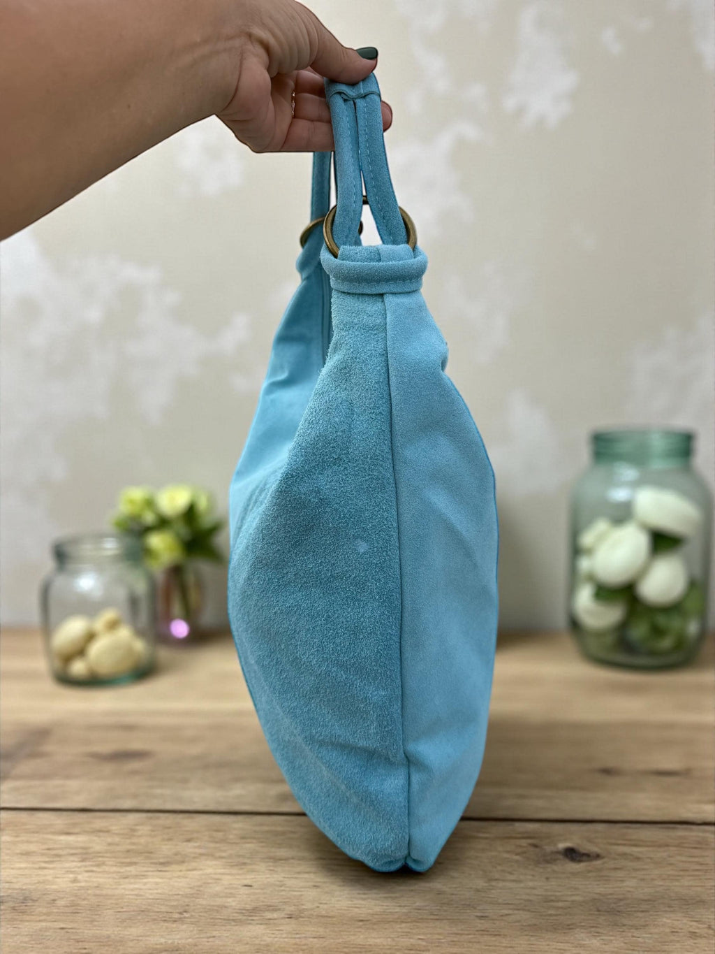 Bolso tote hobo de ante marrón