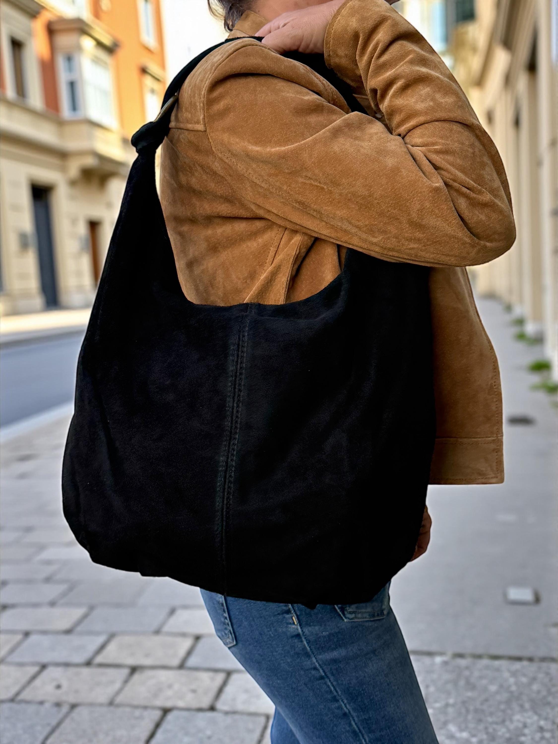Bolso hobo grande de ante