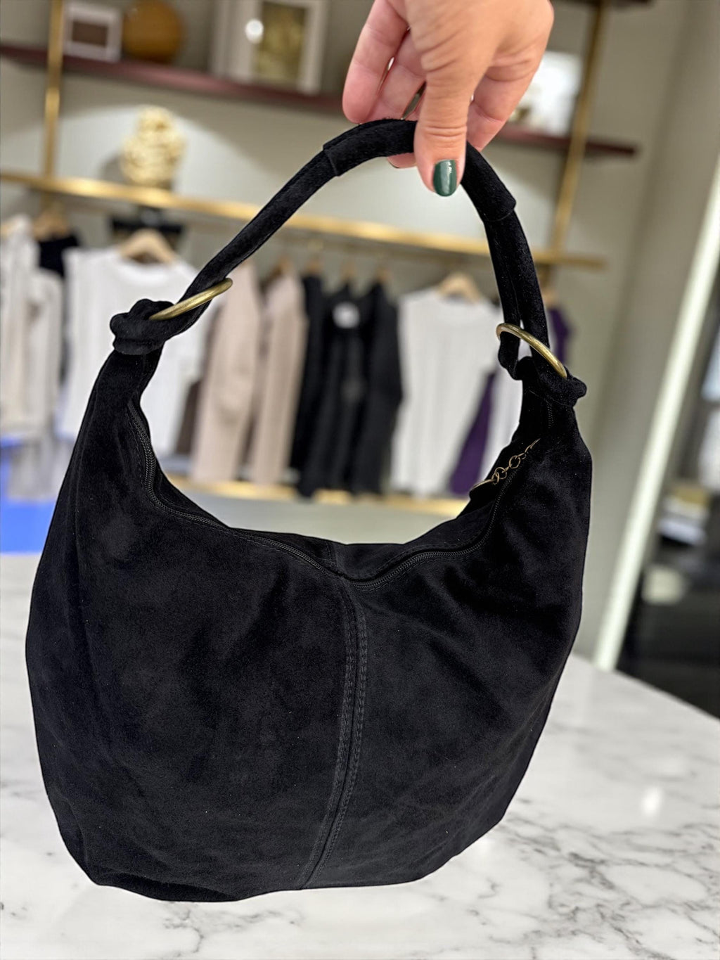 Bolso hobo grande de ante