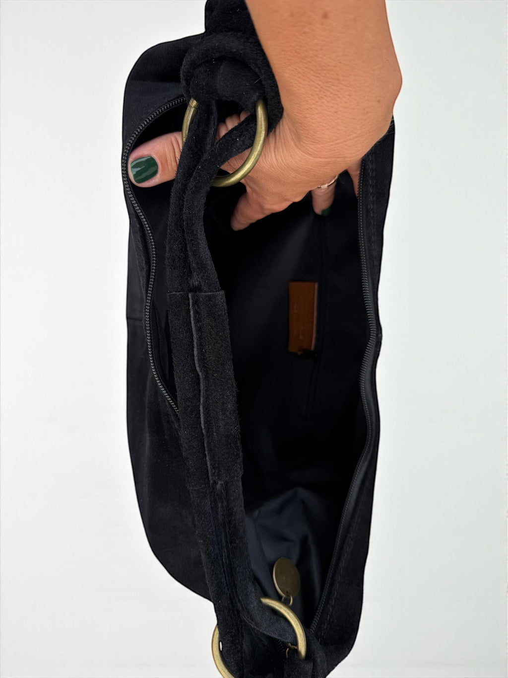 Bolso hobo grande de ante