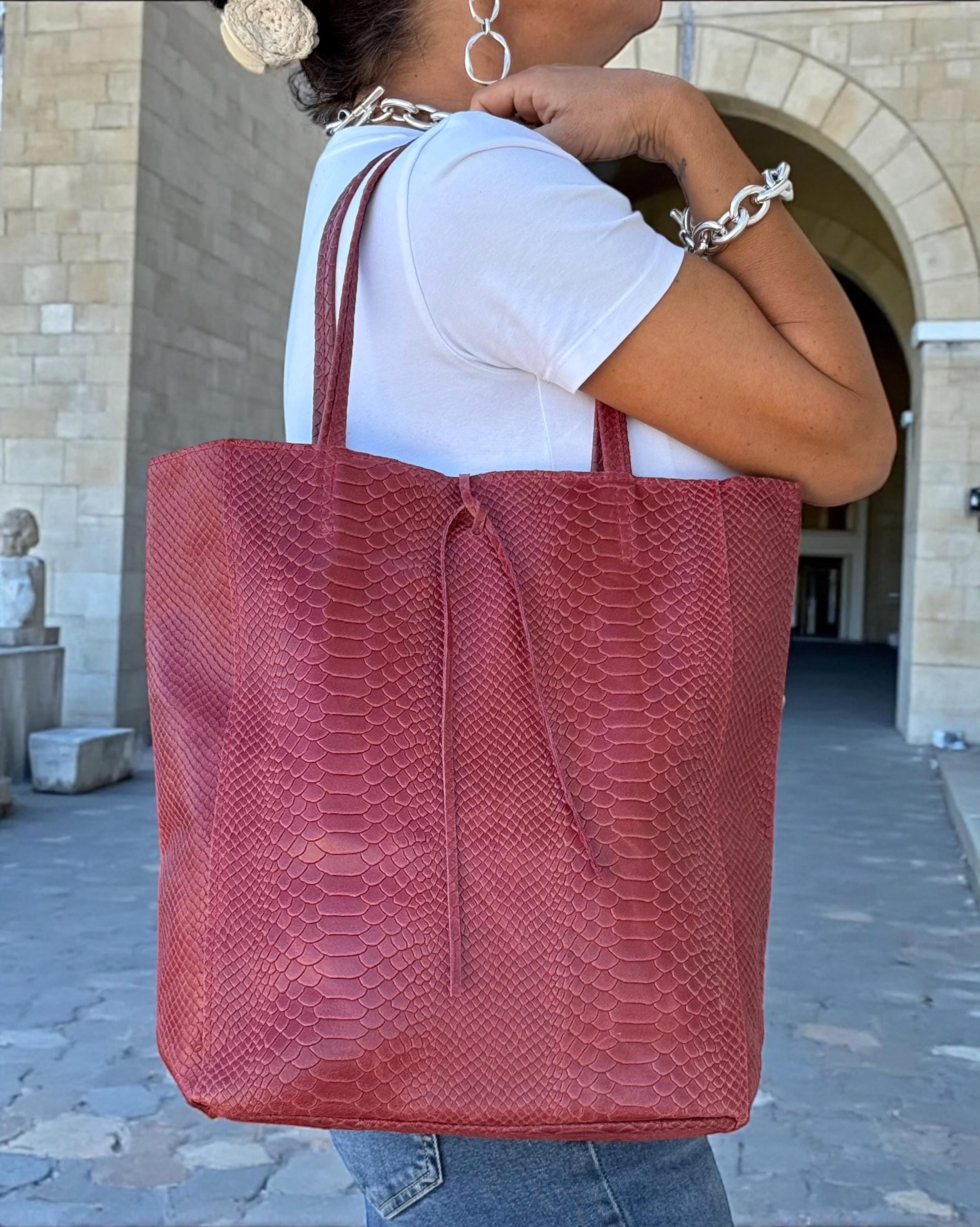 Bolso tote Ruby de piel auténtica repujada