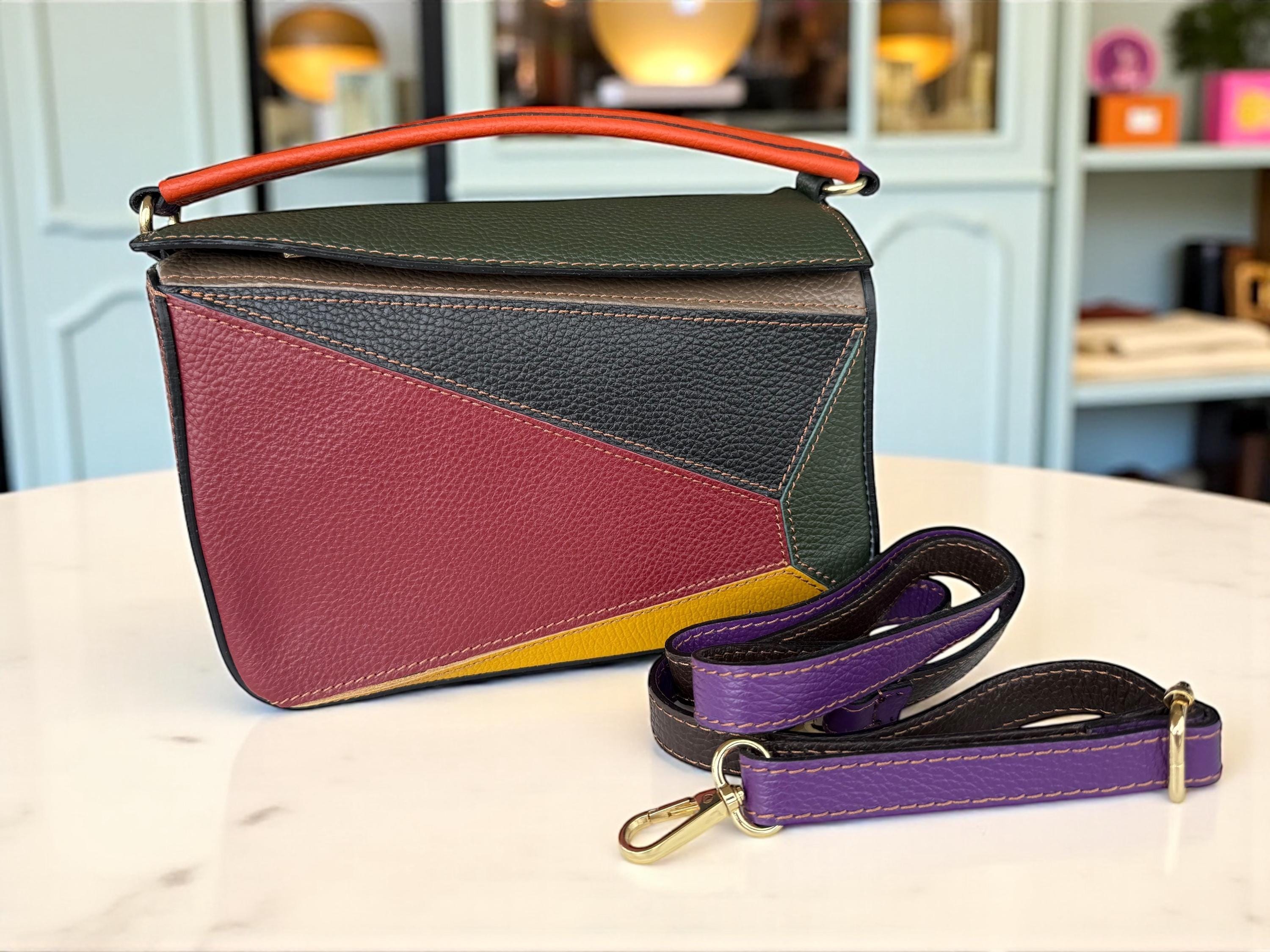 Bolso multicolor de piel auténtica