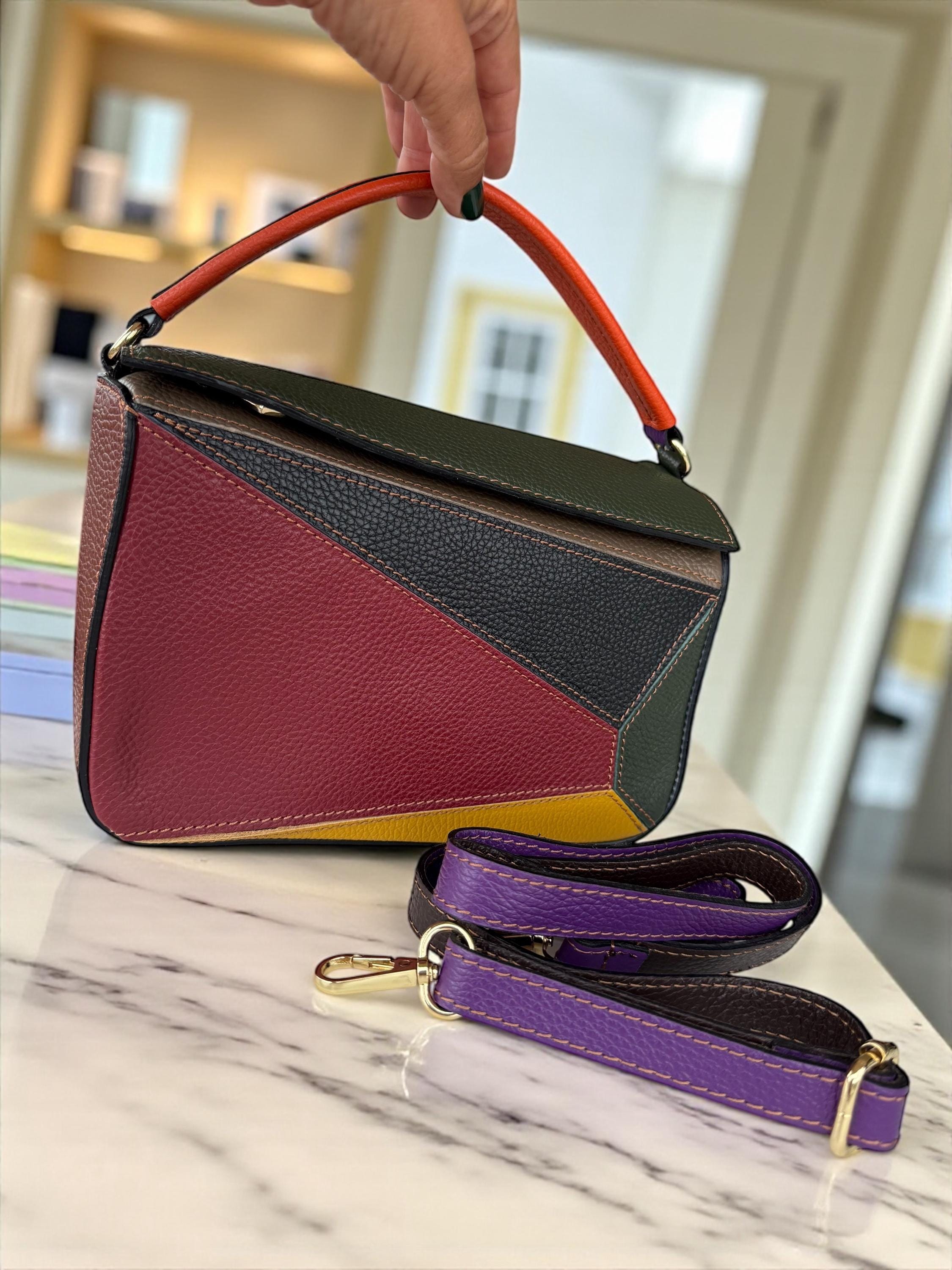 Bolso multicolor de piel auténtica