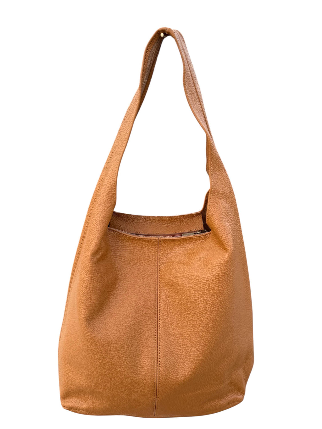 Bolso tote hobo de piel auténtica negra