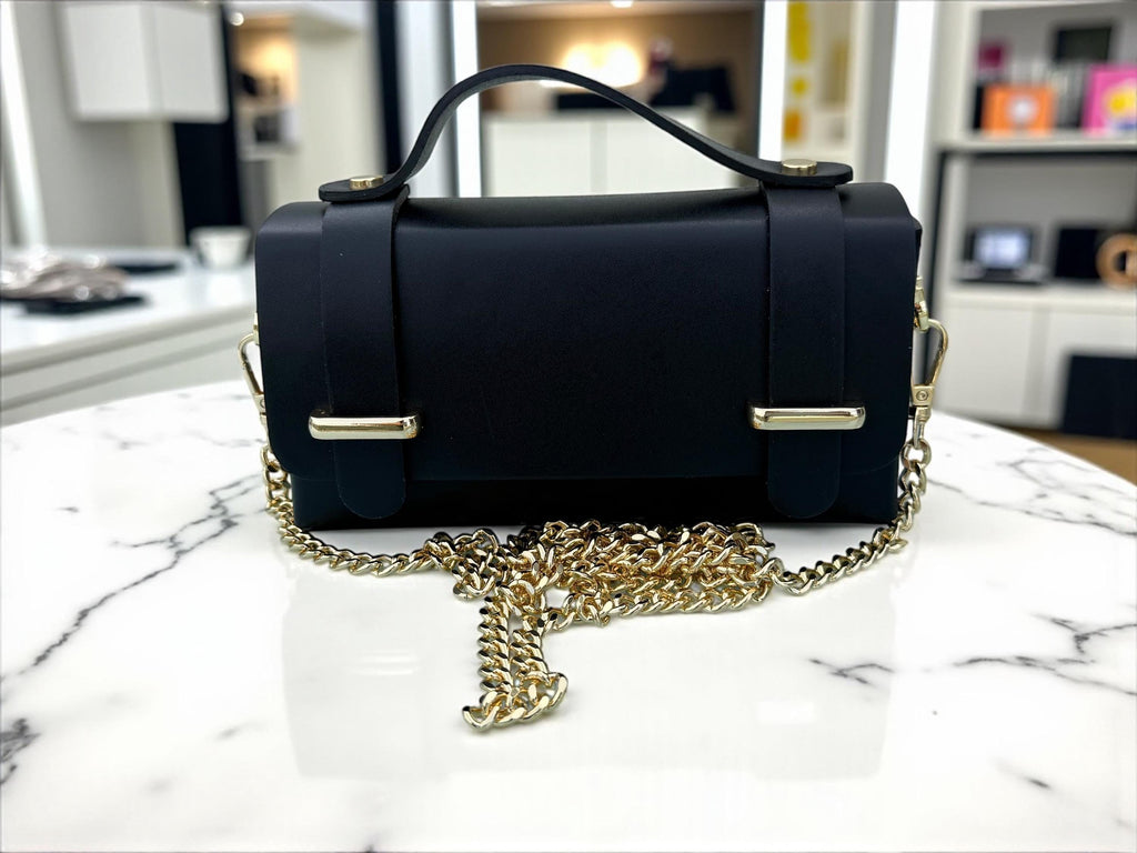 Bolso mini caja estructurado de piel