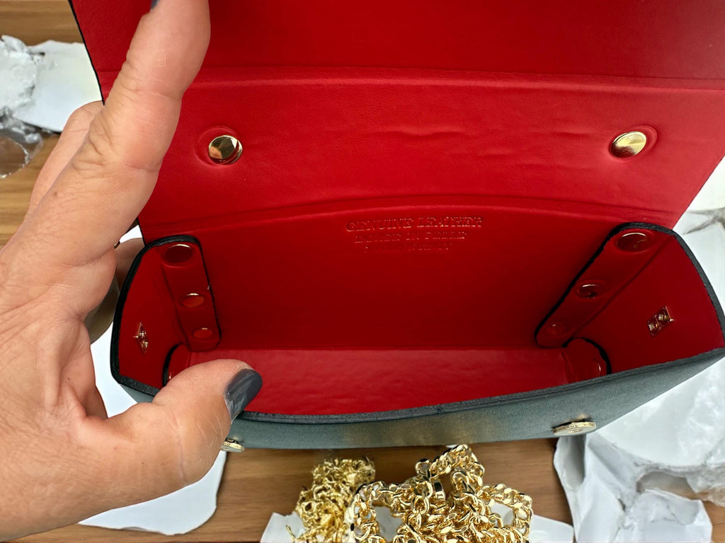 Bolso mini caja estructurado de piel