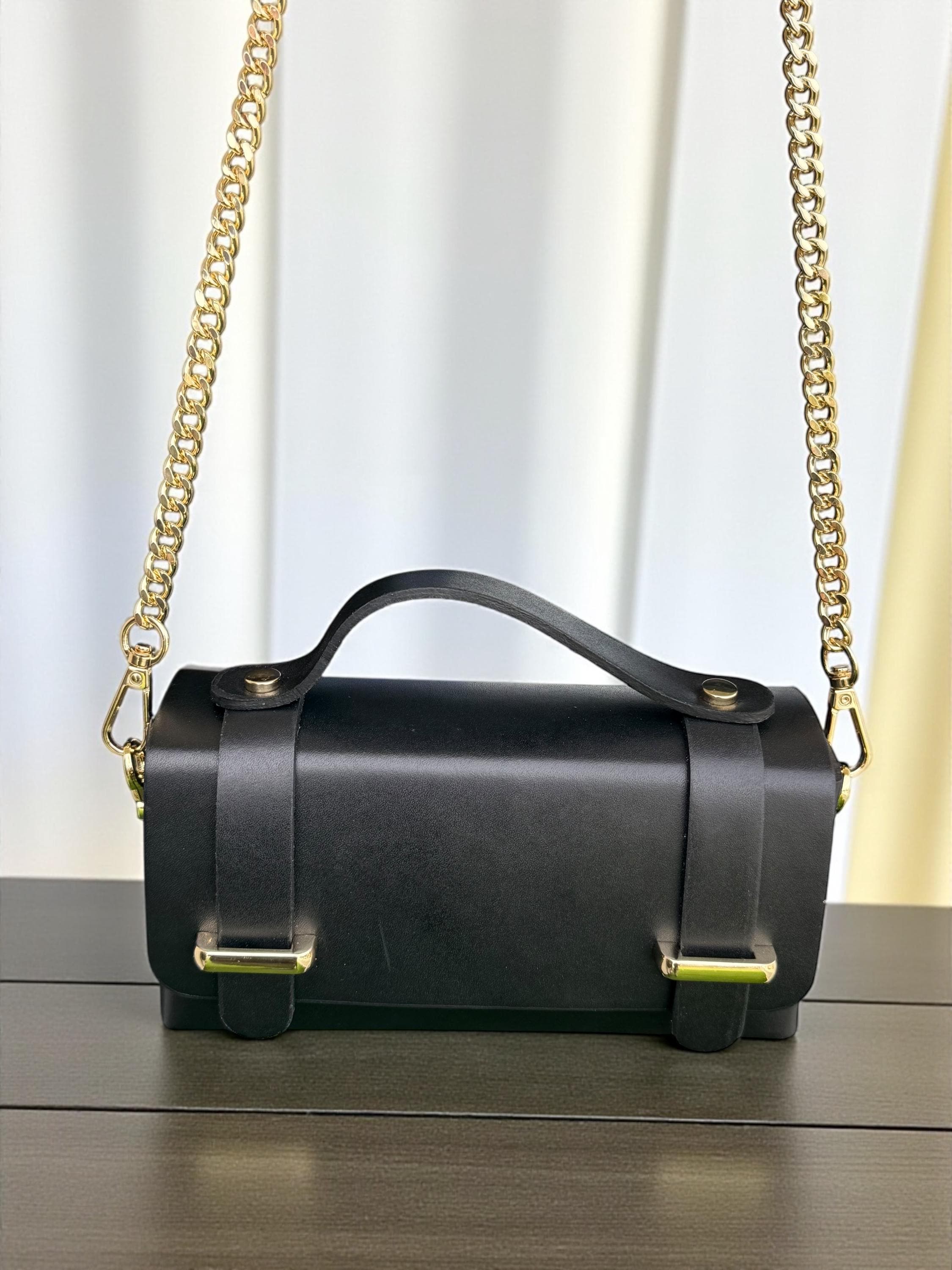 Bolso mini caja estructurado de piel