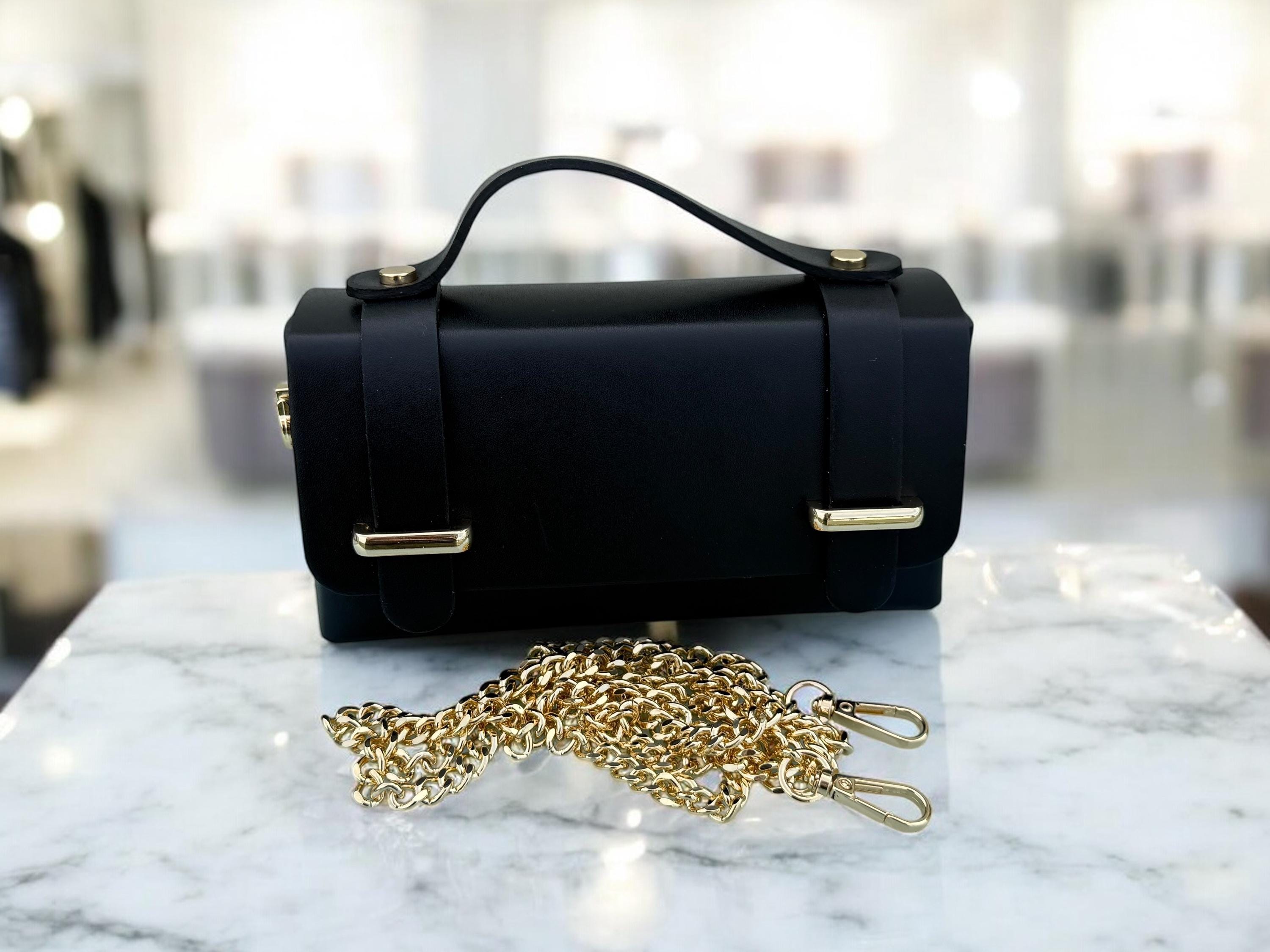 Bolso mini caja estructurado de piel